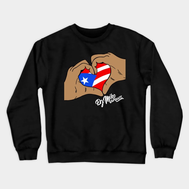 DJ Mike Marquez PR Hands Crewneck Sweatshirt by DJ Mike Marquez